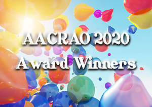 photo of balloons with text: "AACRAO 2020 Award Winners"