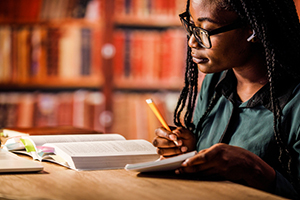 Photograph of an individual conducting research.