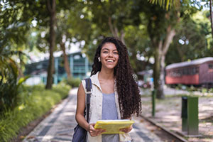 Young student enjoying university.