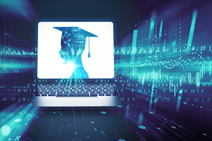 Illustration of a virtual graduate.