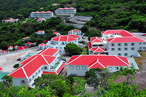 Aerial view of carribean university.