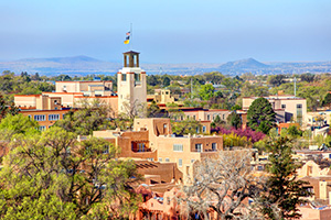Aerial view of Sante Fe, New Mexico