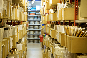 Photograph of an room full of files.