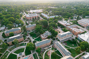 Aerial photograph of North Carolina Central University.