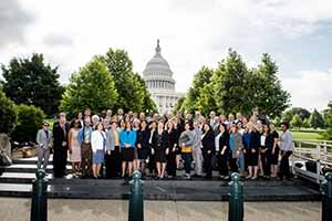 Group of AACRAO members standing infrom of the U.S. Capitol building.