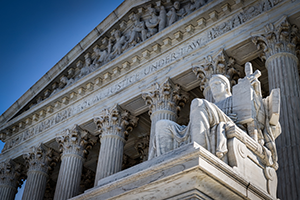 Photograph of the U.S. Supreme Court building front facade.