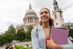 Study abroad student enjoying time in London.