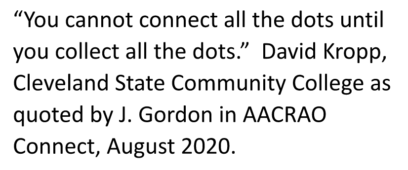 Block Quote from Jody Gordan referencing the need to gather information before making connections.