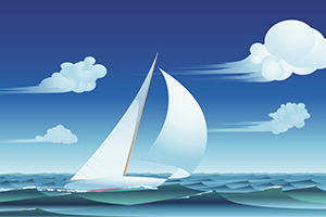 Illustration of a sailing ship.