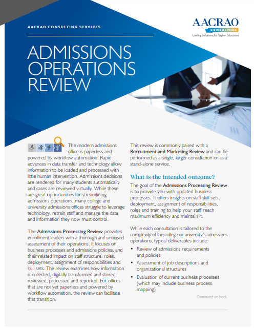Flyer for Admissions Consulting