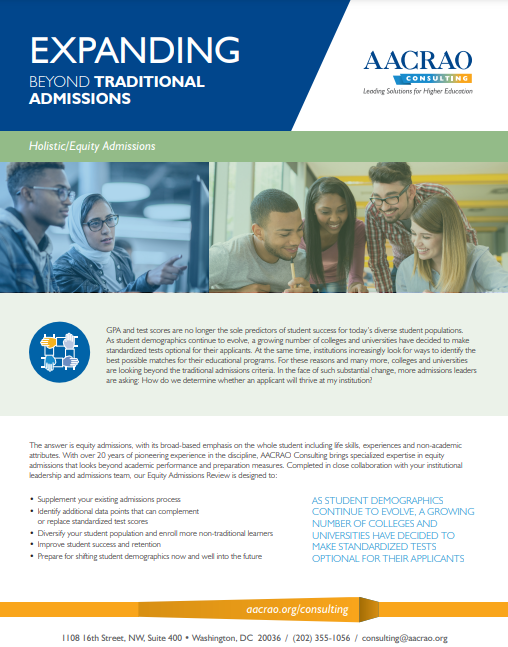Cover image of the Holistic Admissions Brochure.