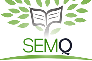 Illustration of a book with leaves growing out of the ground like a tree and the text "SEMQ" written at the base of the trunk.