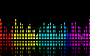 Colorful display resembling the levels of different frequencies.