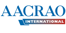 Plain white background with the words "AACRAO International" in simple lettering.