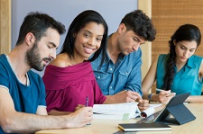 Group of students studying together.