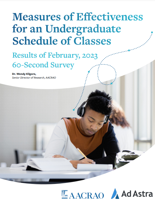 Measures of Effectiveness for an Undergraduate Schedule of Classes| 60-Second Survey