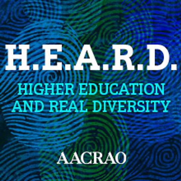 Heard podcast graphic featuring blue and green finger prints