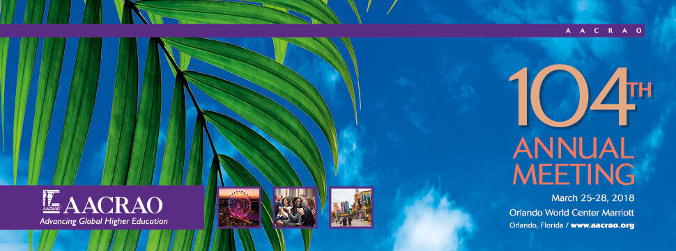 Palm tree and sky with the wording, "104th Annual Meeting".