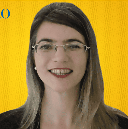 Yellow background with "AACRAO" in the top left corner and a headshot of Annetta Stroud