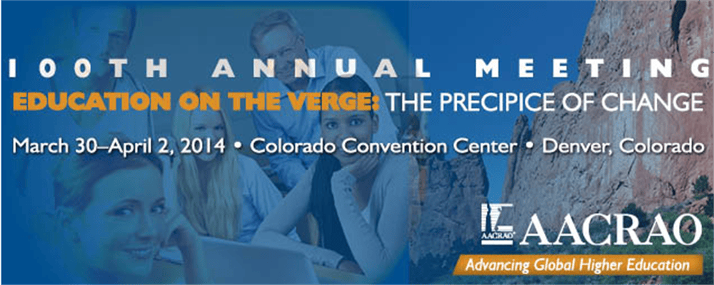 Education on the Verge conference banner: “The Precipice of Change,” March 30–April 2, 2014, Denver, CO