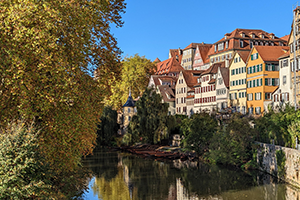 2022 Photograph of Baaden Wurttemburg canal and historic buildings.