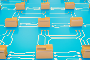 File folders connected via squiggly computer lines