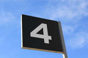 The number four on a sign