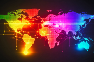 Global map with vivid colors