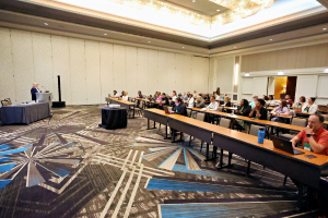 View of session from the front of the room.