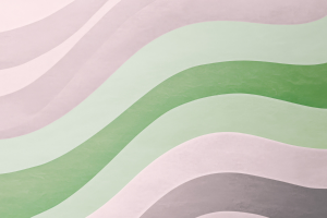 Inside flow of green waves with gray waves on outside