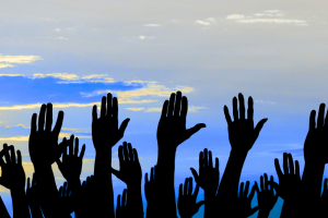 Raised hands