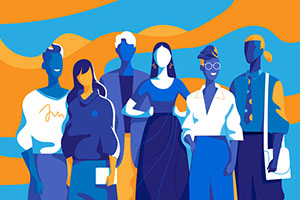 Illustration of the changing face of leadership.