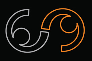 two C's with a circle attached in the inside middle portion of the letter's curve