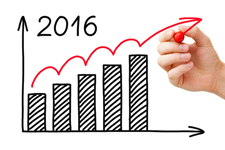 Bar graph titled 2016 showing consistent increases in something unspecified.