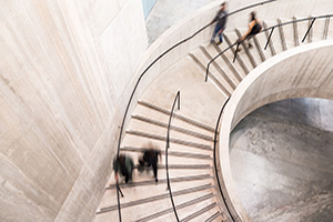 Interior stairwell in a building.