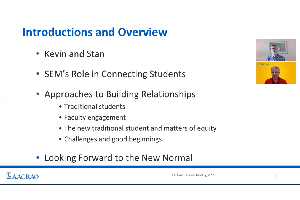 presentation slide displaying the text "introductions and overview"
