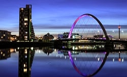 Photo of the Clyde Arc in Glasgow, United Kingdom.