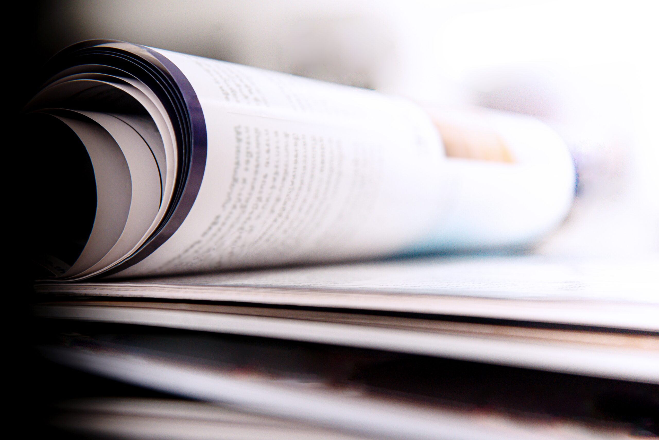 close up of open journal pages