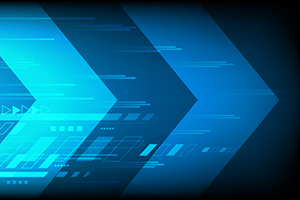 Abstract blue digital arrow pattern background