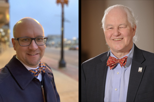 headshots of Trembley and von Munkwitz side by side, both wearing bowties