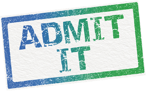 admit it logo stamp