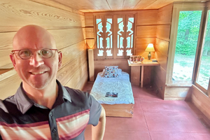 Tremblay’s “selfie” inside the Pope-Leighey House, June 2026.