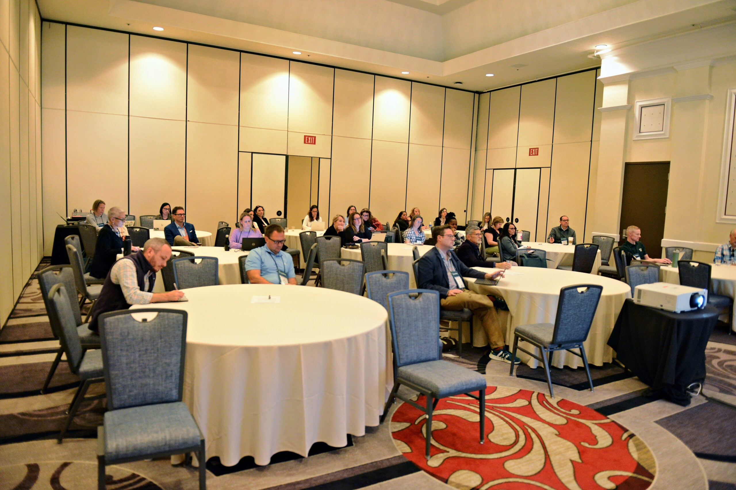 Group of people attending a presentation